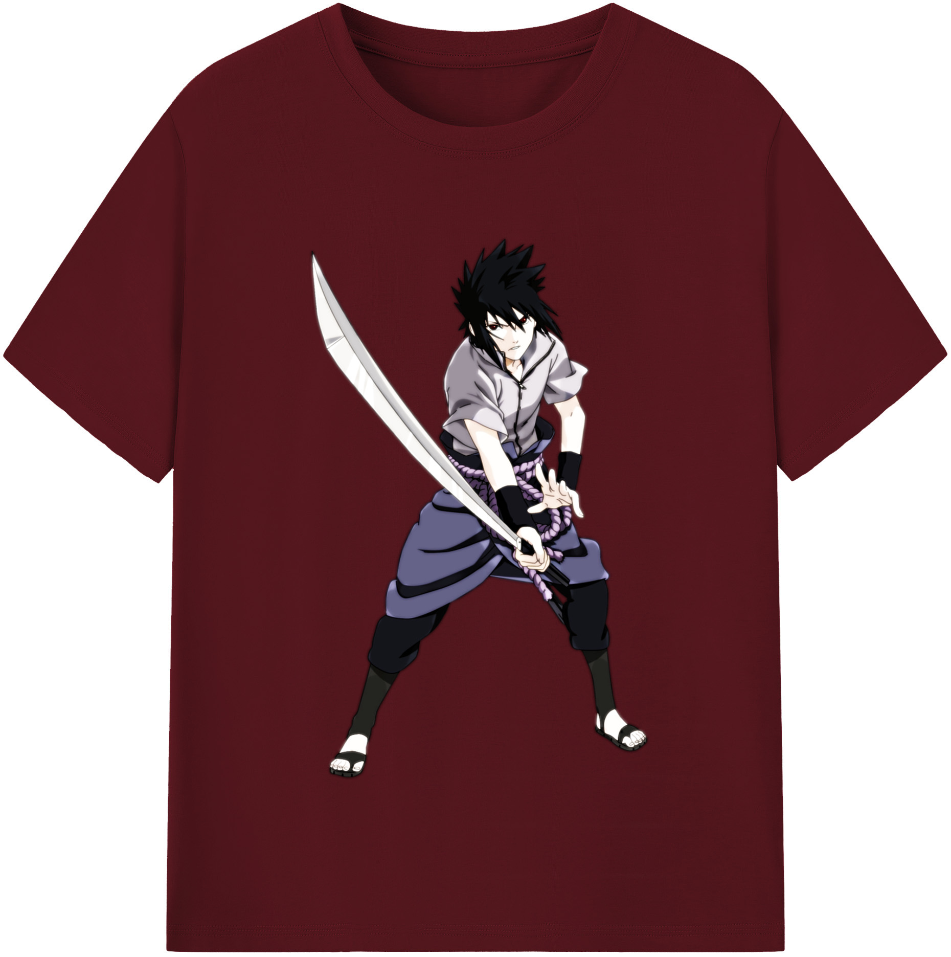 （画像用） NARUTO -ナルト- うちは サスケ Uchiha Sasuke 綿100％半袖Tシャツ（フロントプリント）